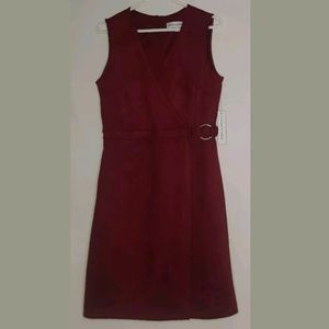 Emma and Michele Faux Suede-Faux Wrap Dress